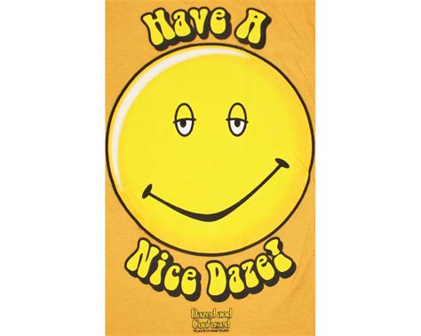 Dazed And Confused Smiley Face Yellow Juniors Graphic Tee Shirt
