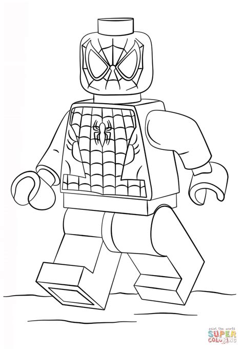 Free printable coloring pages spiderman coloring sheets. Lego Spiderman coloring page | Free Printable Coloring Pages