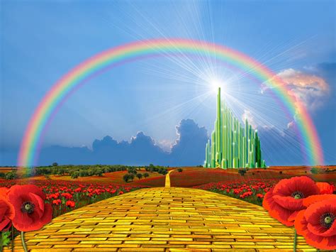 Emerald City Yellow Brick Road Flower Rainbow Photo Backdrops Etsy