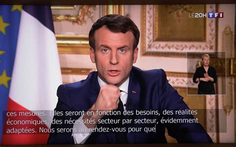Macron détaille les mesures d'indemnisation et de emmanuel macron lors de son allocution lundi soir. Coronavirus : 35 millions de Français devant l'allocution ...