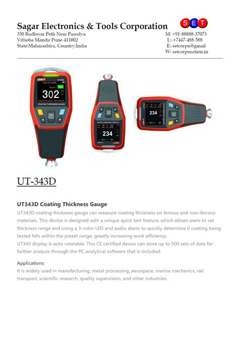 F NF Coating Thickness Gauge 0 1250 Um At Rs 7549 In Pune ID