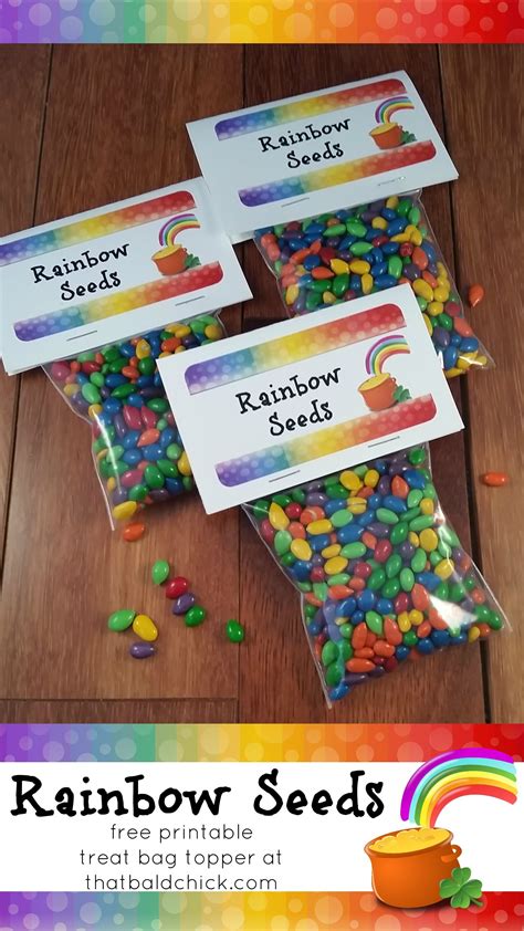 Rainbow Seeds Treat Free Printable Bag Topper Rainbow Themed