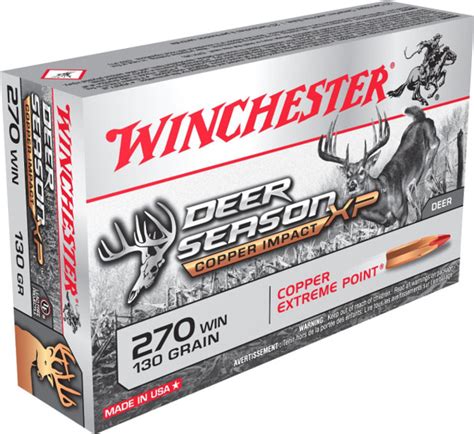 Winchester Deer Season Xp Copper Impact 270 Wsm Ammunition 20 Rounds