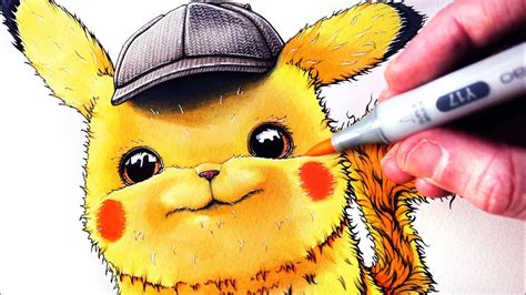 Lets Draw Detective Pikachu PokÉmon Fan Art Youtube