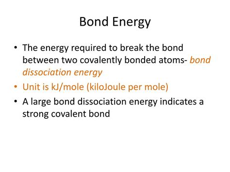 Ppt Bond Strength Bond Length And Bond Energy Powerpoint