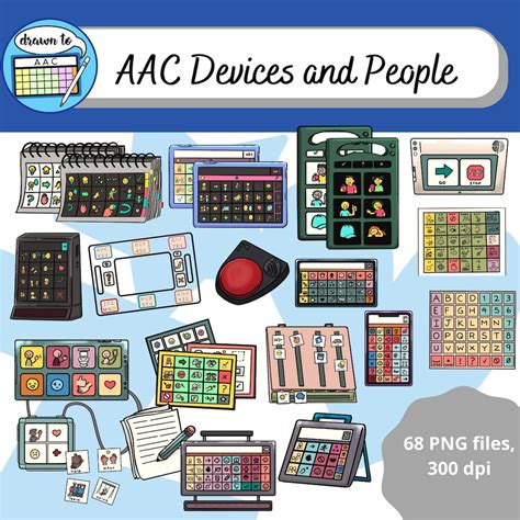 Aac Devices Supports And People Clip Art Etsy