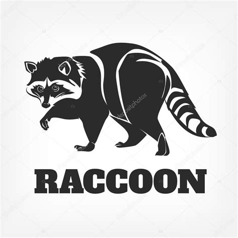 Download Vector raccoon black illustration — Stock Vector ...