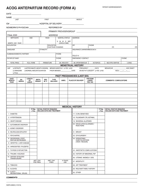 Acog Form Fill Out And Sign Online Dochub