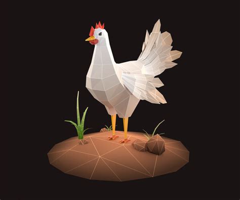 Artstation Low Poly Chicken Game Assets