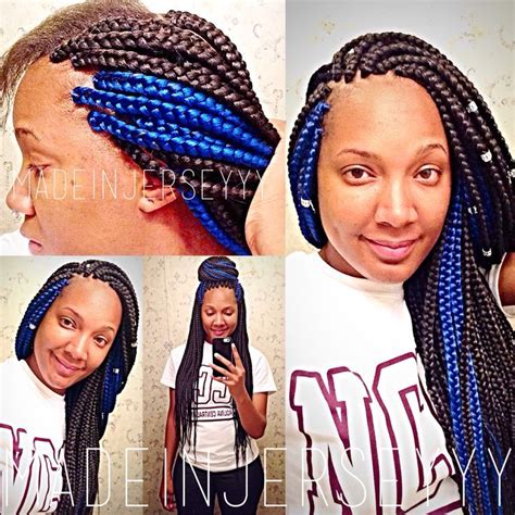 Colored Box Braids Big Box Braids Box Braids Styling Colored Hair