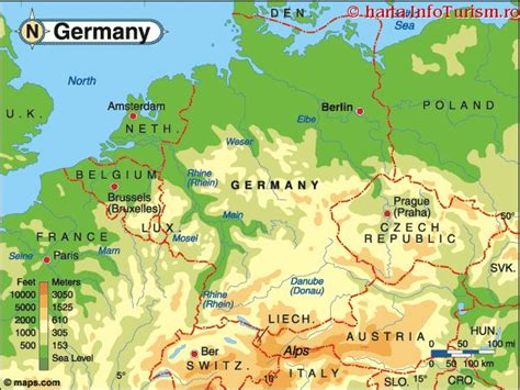 Harta Germania Consulta Harta Fizica A Germaniei Pe