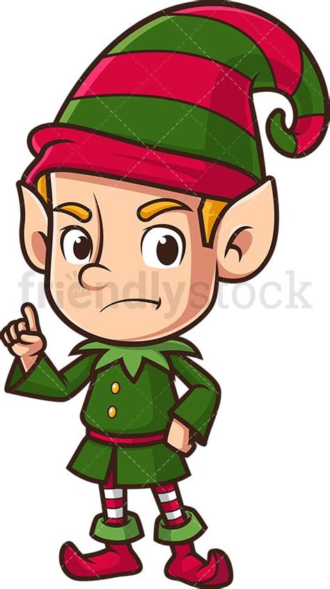 Angry Christmas Elf Pointing Royalty Free Stock Vector Illustration Of