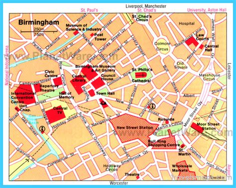 Map Of Birmingham Travelsmapscom