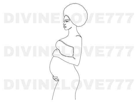 pregnant black woman svg and png bundle minimalist one line etsy