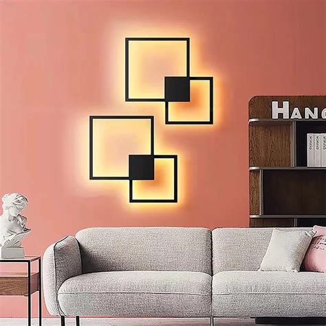 Square Led Wall Sconce Modern Wall Decor Minimalist Etsy In