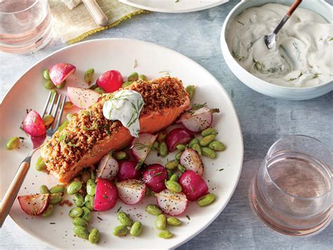 Whether your easter dinner menu is elegant and sophisticated or simple and casual, we have a menu that's perfect for your entertaining needs. Wild Salmon with Horseradish-Mustard Sauce Recipe ...