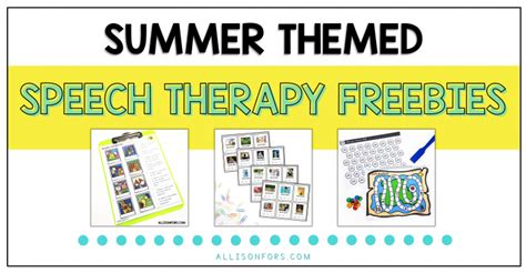 Free Summer Themed Speech Therapy Activities