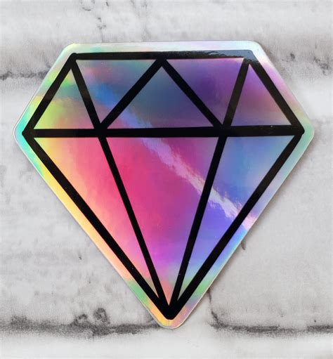 Diamond Holographic Sticker Etsy