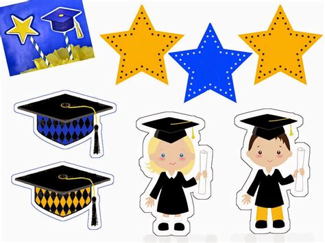Graduación Infantil Toppers Etiquetas Y Banderitas Para Imprimir