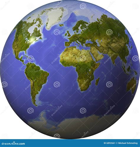Globe Shaded Relief On One Side Of A Sphere Stock Illustration