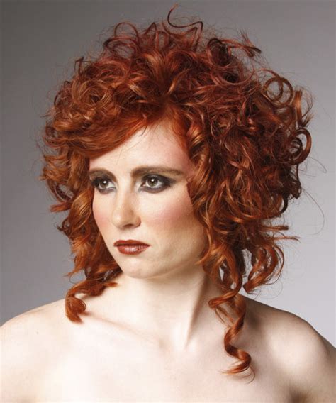 Medium Curly Formal Hairstyle Ginger Red Hair Color