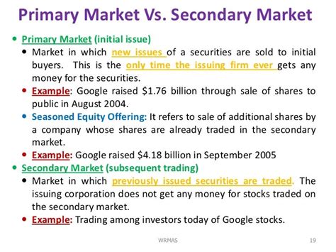 Example Of Primary Market And Secondary Market