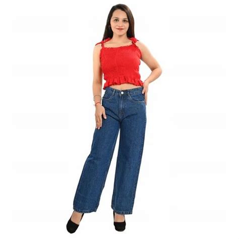 Ladies Dark Blue Denim Jeans Button High Rise At Rs 530 Piece In New Delhi Id 2852937279648