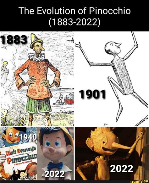 The Evolution Of Pinocchio 1883 2022 1901 Ifunny