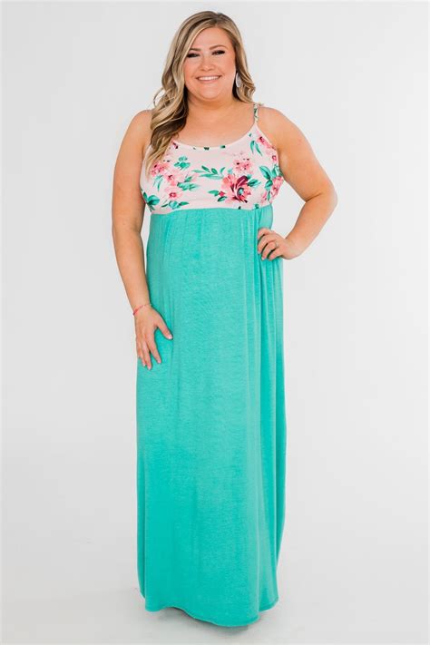 Endless Spring Floral Maxi Dress Turquoise The Pulse Boutique