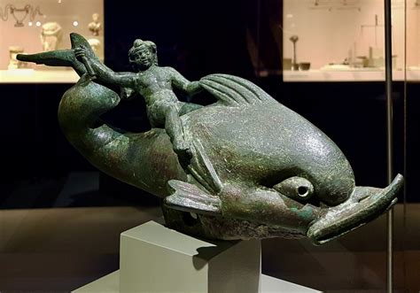 Roman Bronze Sculpture Of Eros Riding A Dolphin Ca Nd Century Ad Ephesus Archaeological