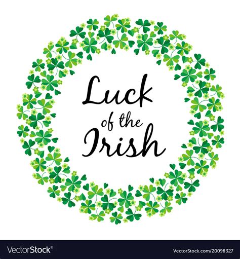 Luck Of The Irish In Shamrock Circle Frame Vector Image