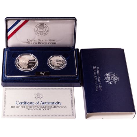 1993 Bill Of Rights Silver Commemorative 2 Coin Set Numismax