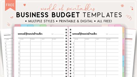 Printable Business Budget Template Free Pdf Templates