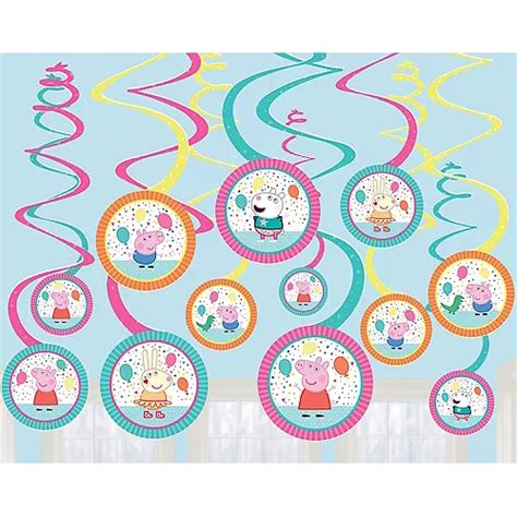 Peppa Pig Confetti Party Swirl Decorations 12ct Party City