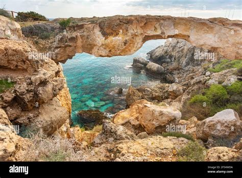 Sea Caves Near Cape Greco Cyprus Stock Photo Alamy