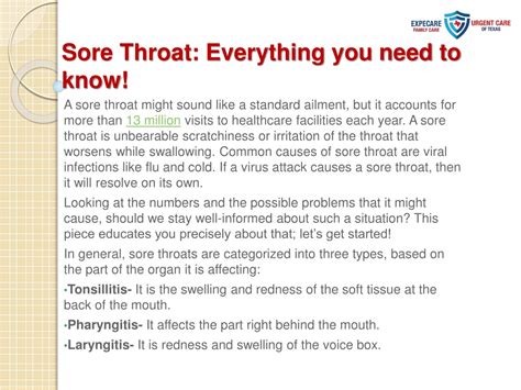 Ppt Sore Throat Causes Symptoms And Treatment Powerpoint