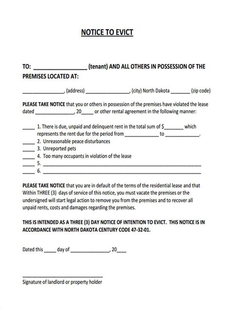 Printable Blank Eviction Notice Form Images And Photos Finder