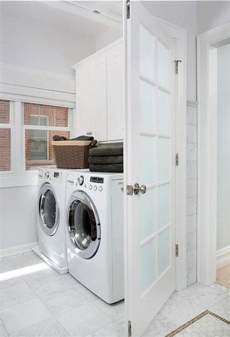 Also available in a full glass style. Frosted Glass Laundry Room Door with White Marble Floor ...