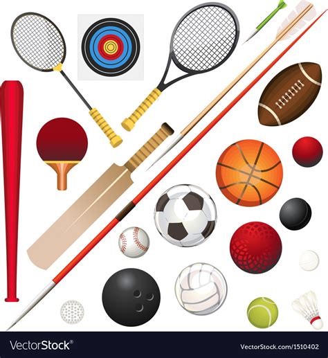 Sports Equipment Royalty Free Vector Image Vectorstock