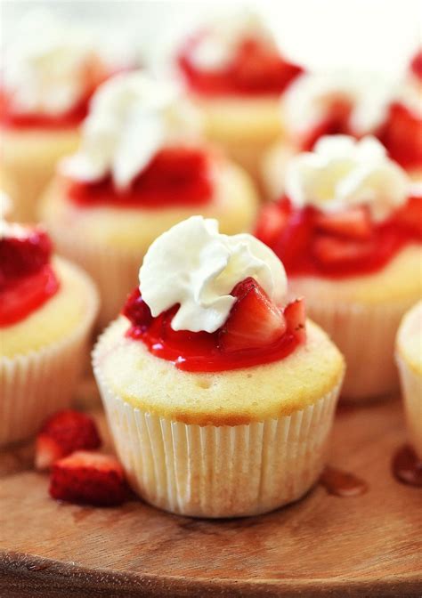Strawberry Shortcake Cupcakes Are White Cakes That Are Light As Air And Topped With Strawb In