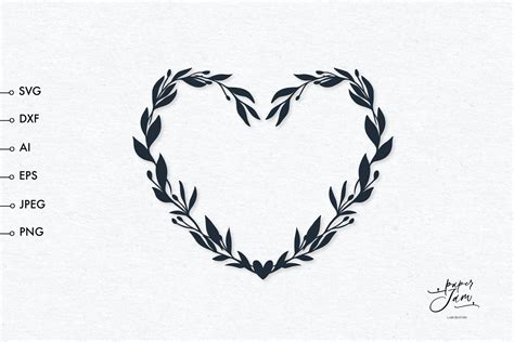 Floral Heart Svg Heart Wreath Svg Flower Frame Svg 1154509 Cut