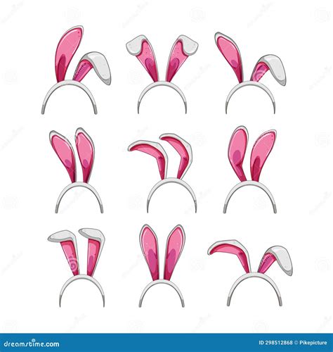 easter bunny ear set cartoon vector illustration stock illustration illustration of hare