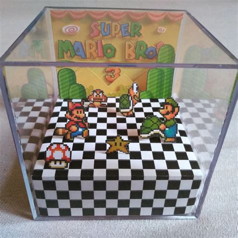 Super Mario Bros 3 Snes Version 3d Cube Diorama Etsy Pixel Color