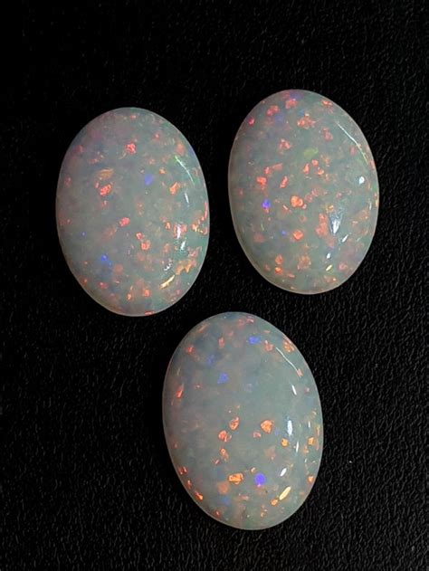 Awesome White Synthetic Opal Oval Shape Cabochon Loose Etsy