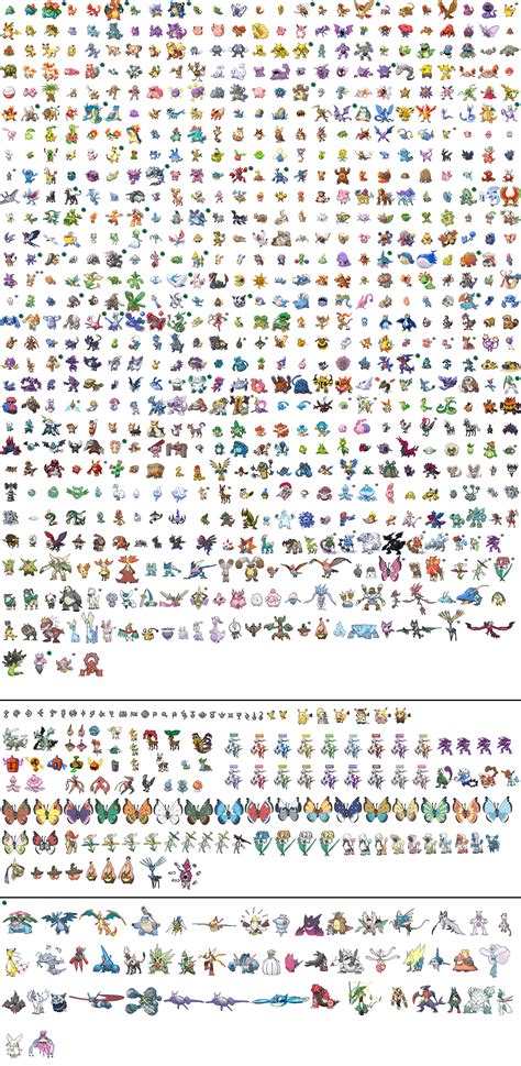 All Pokemon Sprites X Sprite Sheet Png Pngrow Sexiz Pix