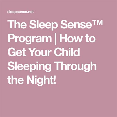 The Sleep Sense Program How To Get Your Child Sleeping Through The