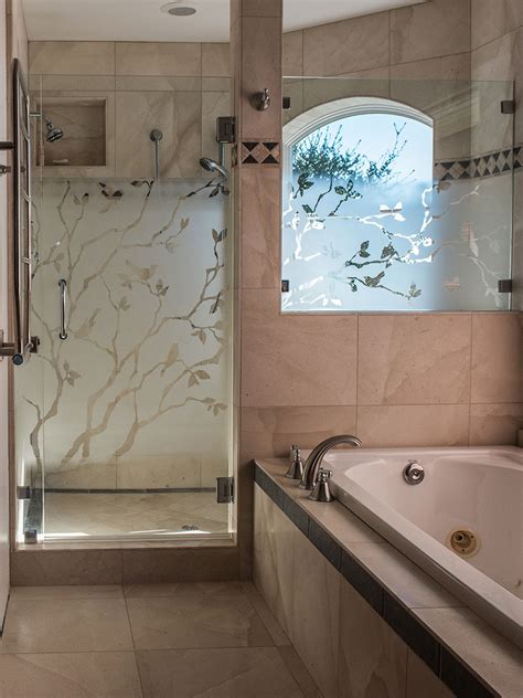 Etched Glass Shower Doors And Etched Glass Shower Enclosures