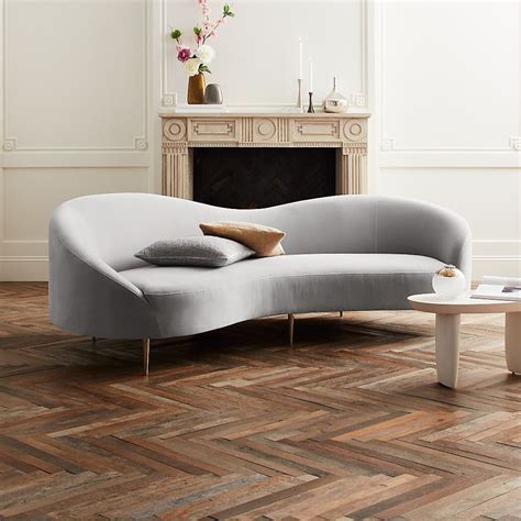 Our modular velvet corner sofas offer amazing comfort and maximise space in any living room. Curvo Light Grey Velvet Sofa + Reviews | Дом, Идеи для ...