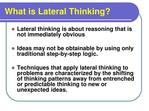 Ppt Lateral Thinking Powerpoint Presentation Free Download Id1069213