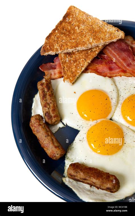 Huge Breakfast Meal Of Eggsbaconsausage And Toast Stock Photo Alamy